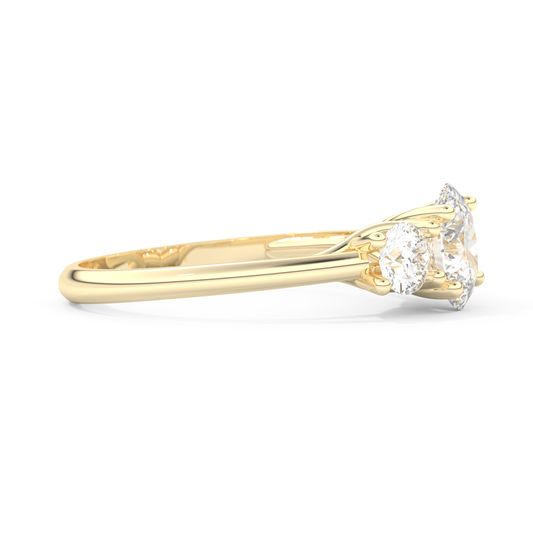 1.91 CT Oval Three Stone Engagement Ring