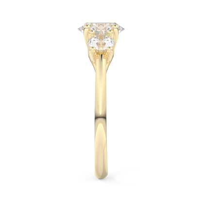 1.91 CT Oval Three Stone Engagement Ring