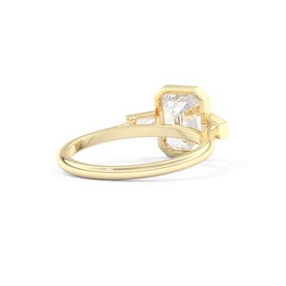 2 CT Emerald 3 Stones Engagement Ring