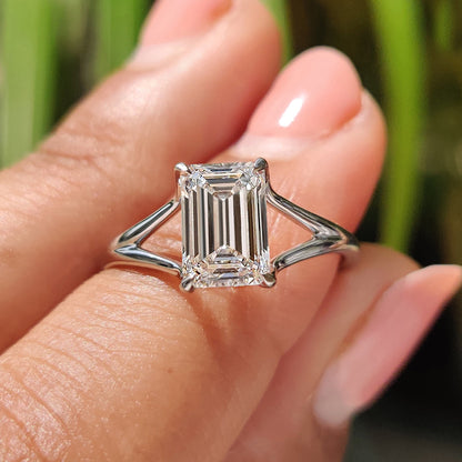 Open Gallery Emerald Cut Diamond Solitaire Ring