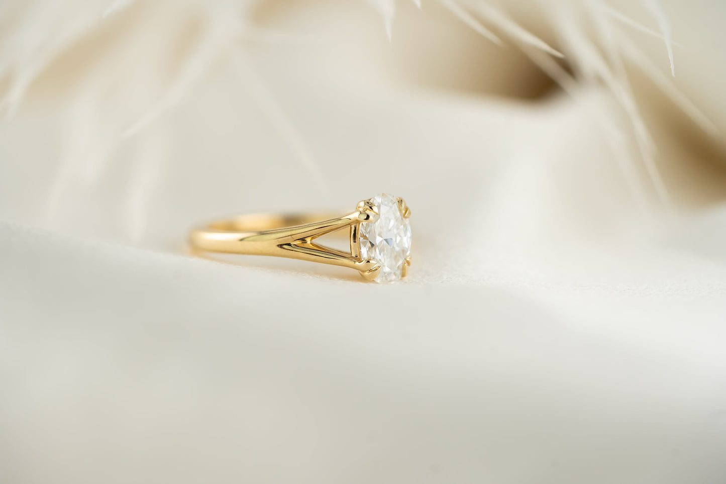 Marquise Shaped Three Stone Lab Grown Diamond Engagement Ring