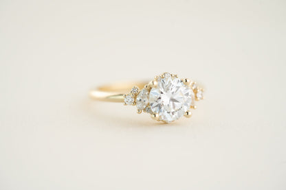Marquise Shaped Three Stone Lab Grown Diamond Engagement Ring