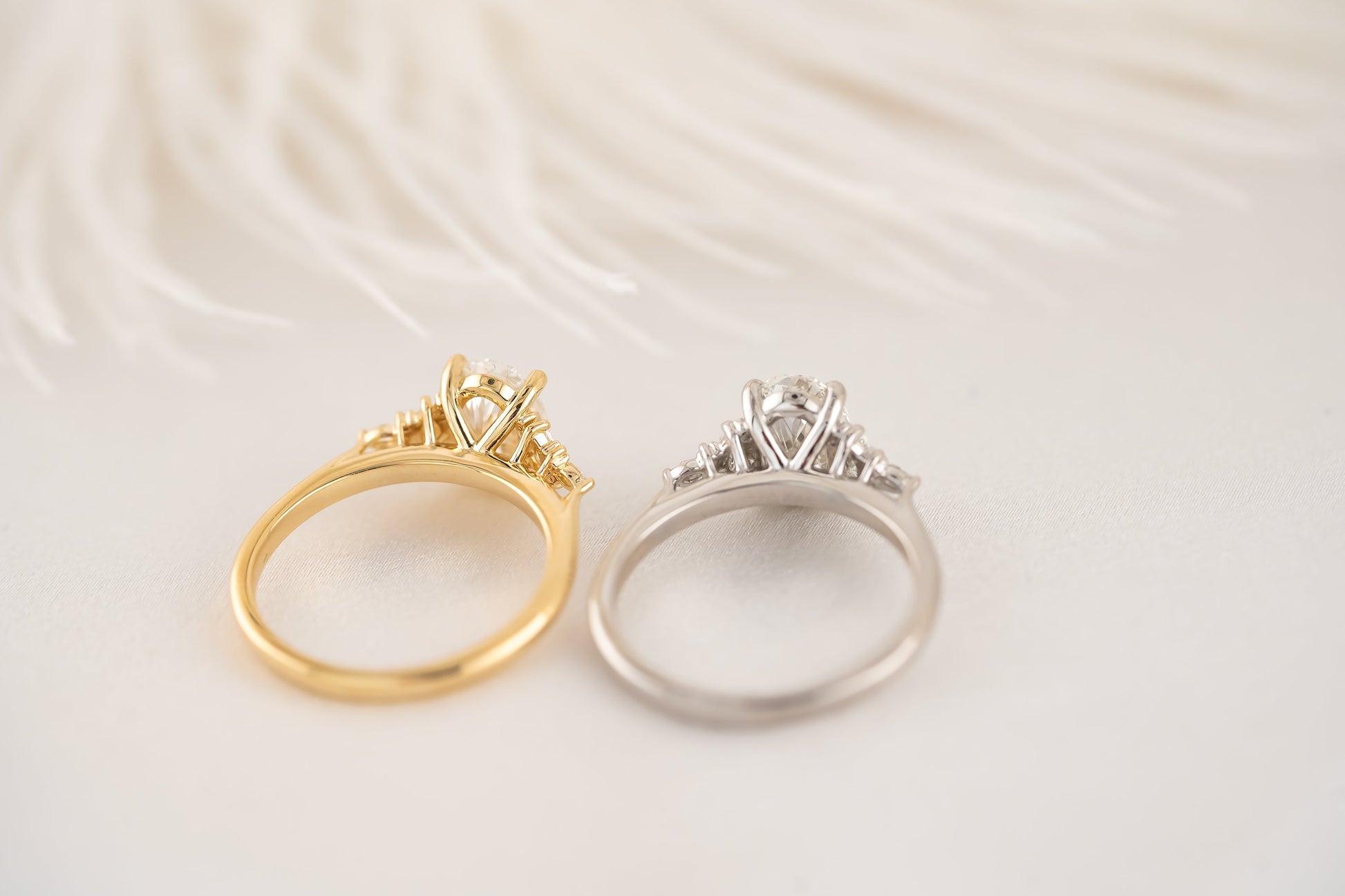 Marquise Shaped Three Stone Lab Grown Diamond Engagement Ring