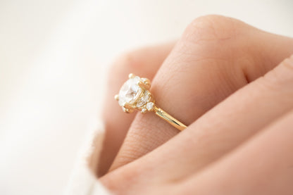 Marquise Shaped Three Stone Lab Grown Diamond Engagement Ring