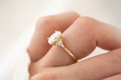 Marquise Shaped Three Stone Lab Grown Diamond Engagement Ring