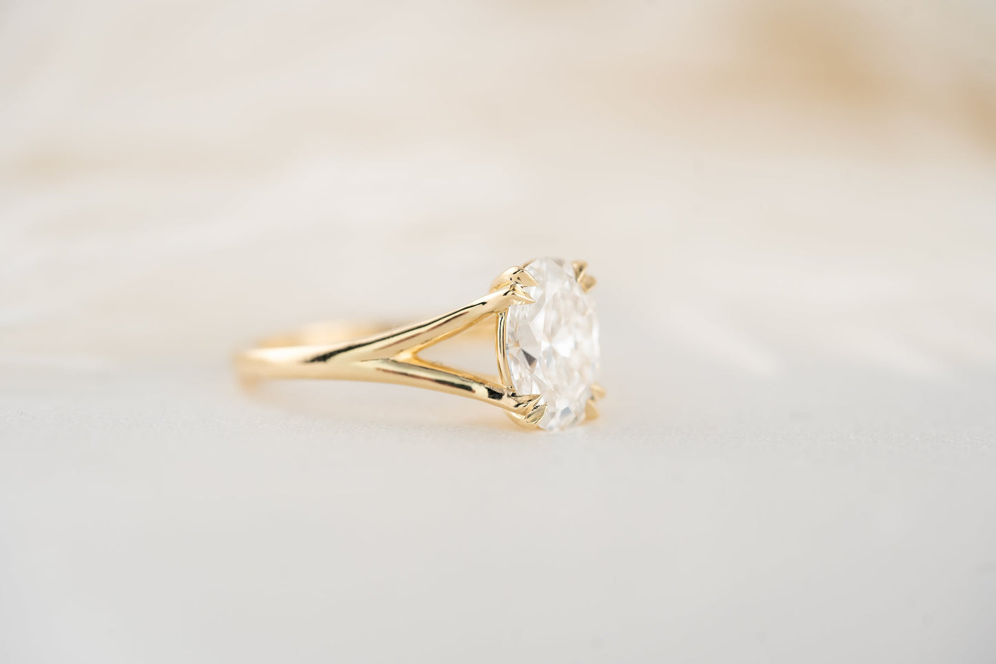 Marquise Shaped Three Stone Lab Grown Diamond Engagement Ring
