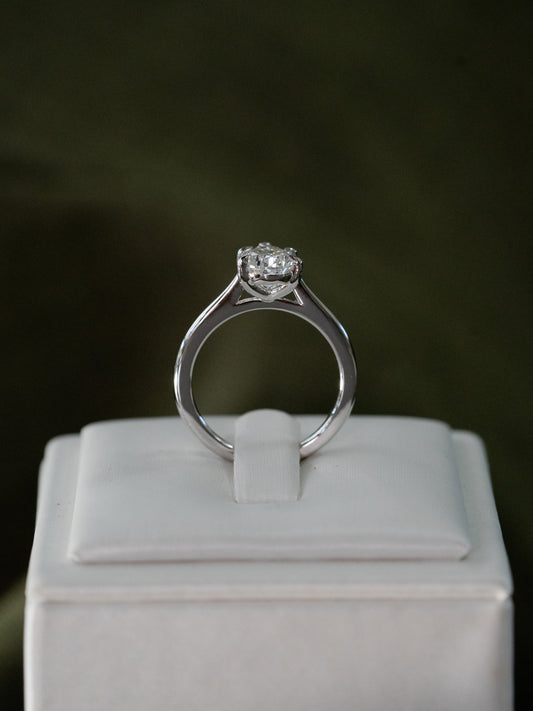 Marquise Shaped Three Stone Lab Grown Diamond Engagement Ring