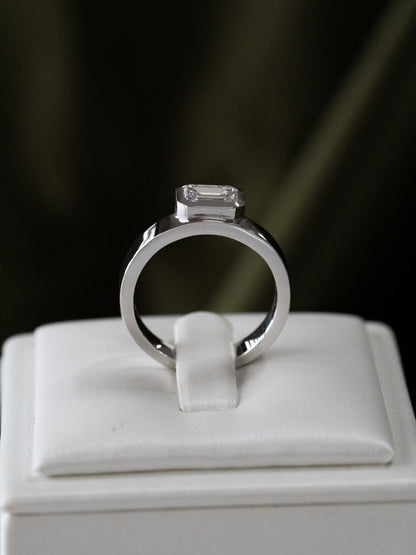 Marquise Shaped Three Stone Lab Grown Diamond Engagement Ring