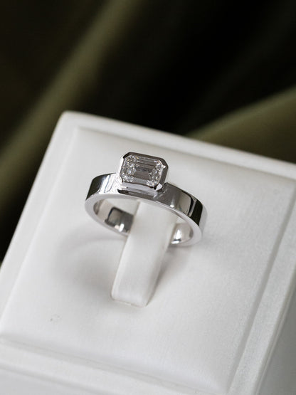 Marquise Shaped Three Stone Lab Grown Diamond Engagement Ring