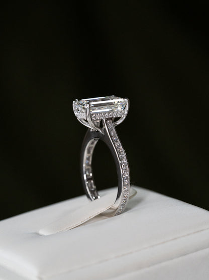 Marquise Shaped Three Stone Lab Grown Diamond Engagement Ring