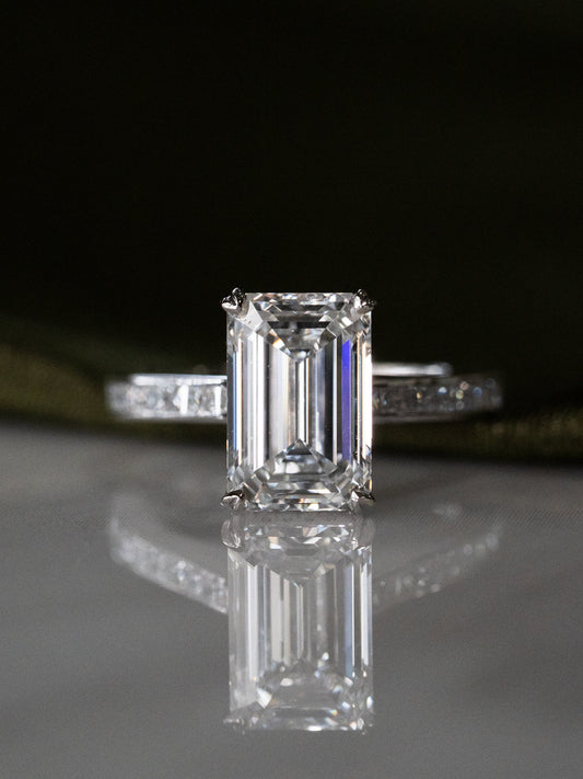 Marquise Shaped Three Stone Lab Grown Diamond Engagement Ring