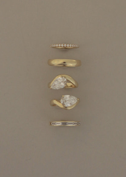 0.25 TCW Round Shaped Half Eternity Lab Grown Diamond Wedding Band