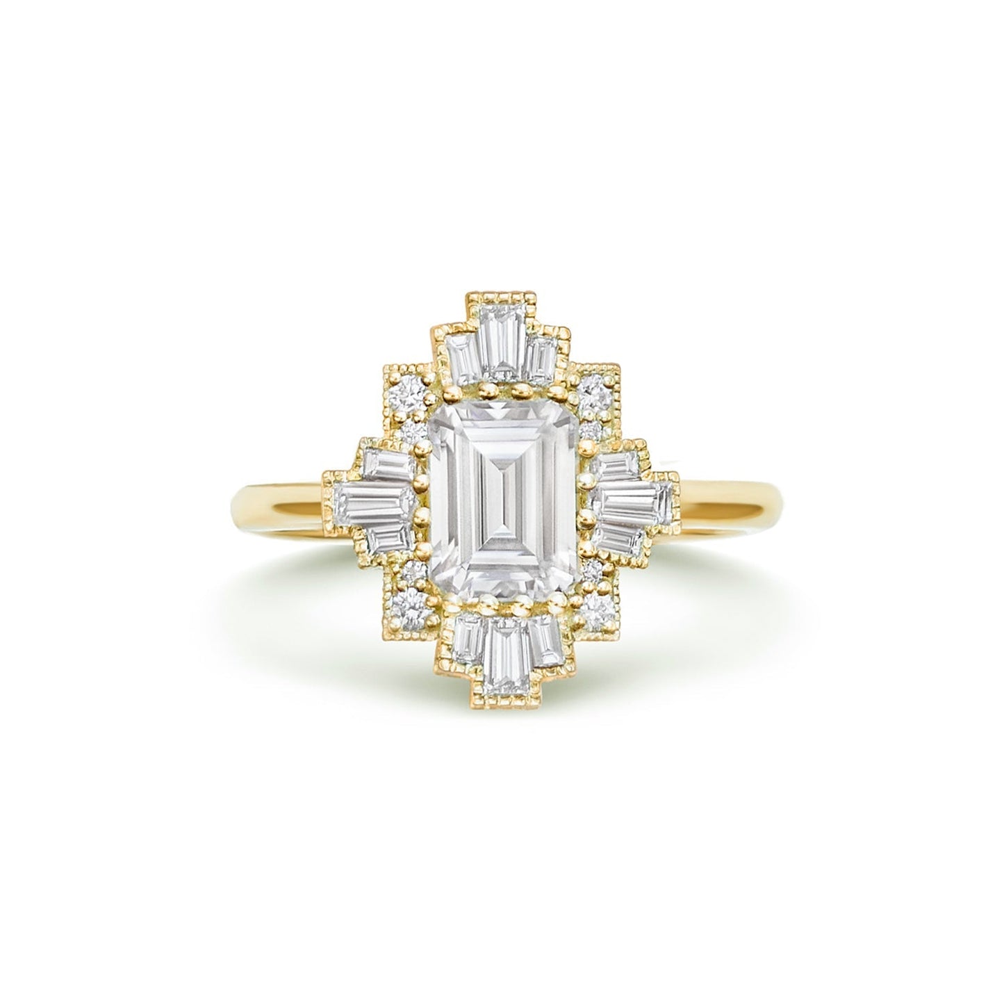 Marquise Shaped Three Stone Lab Grown Diamond Engagement Ring
