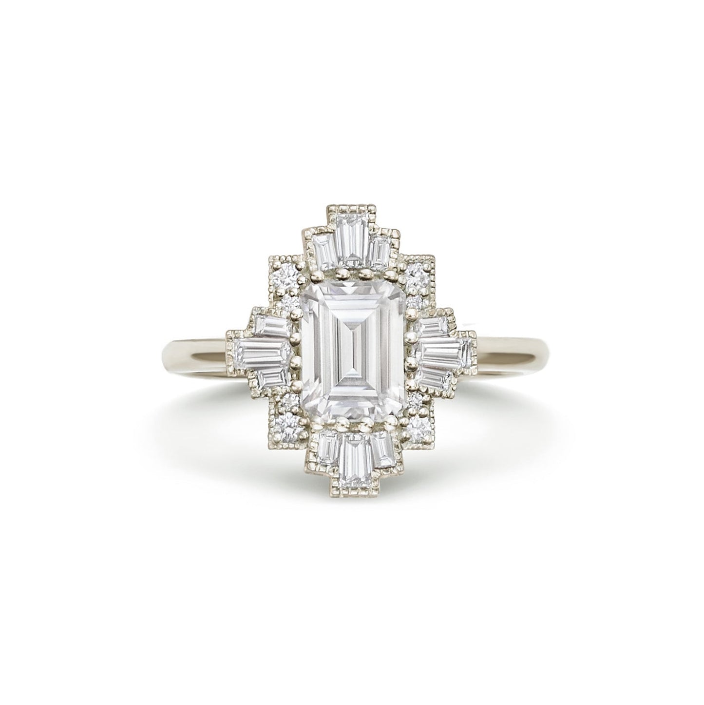 Marquise Shaped Three Stone Lab Grown Diamond Engagement Ring