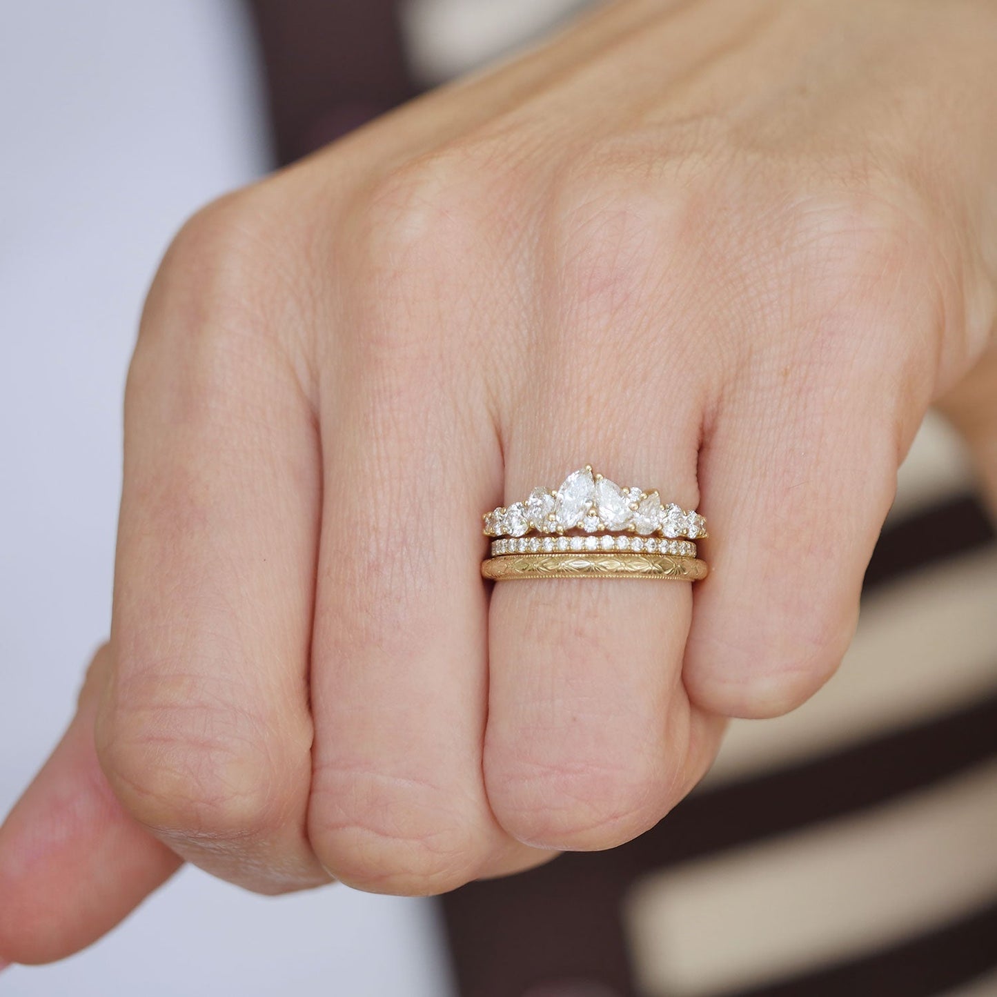 0.25 TCW Round Shaped Half Eternity Lab Grown Diamond Wedding Band