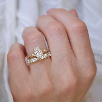 Marquise Shaped Three Stone Lab Grown Diamond Engagement Ring