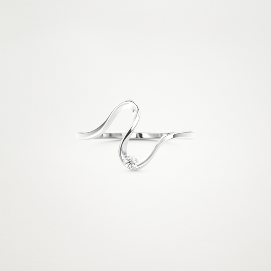 0.20 CT Round Moissanite Curvy Wedding Band  – Solid Gold Elegant and Timeless Design