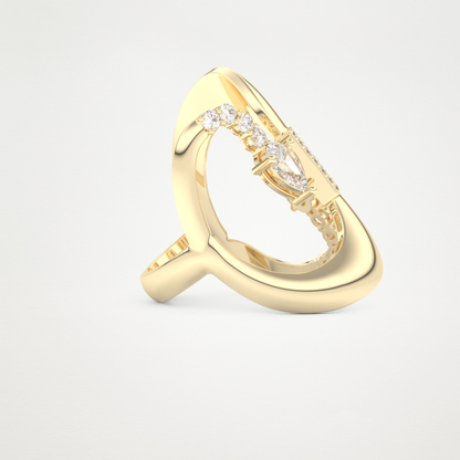 0.74 CT Round, Pear & Baguette Moissanite Golden Loop Wedding Band  – Solid Gold Elegant and Timeless Design