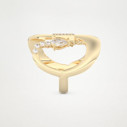 0.74 CT Round, Pear & Baguette Moissanite Golden Loop Wedding Band  – Solid Gold Elegant and Timeless Design