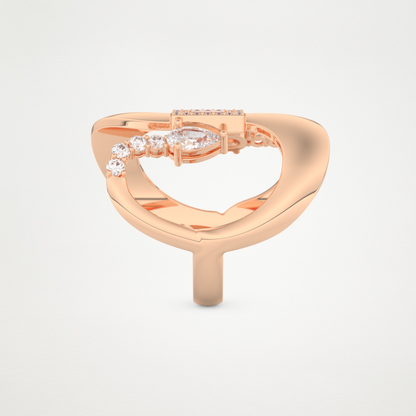 0.74 CT Round, Pear & Baguette Moissanite Golden Loop Wedding Band  – Solid Gold Elegant and Timeless Design