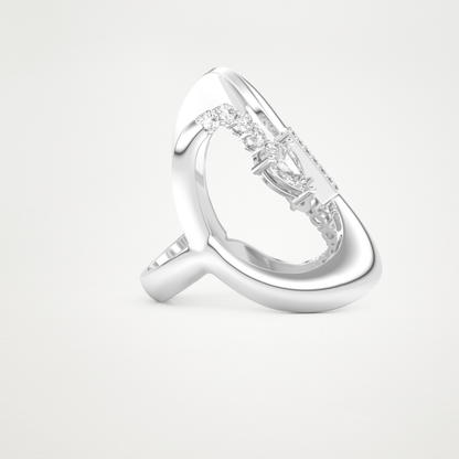0.74 CT Round, Pear & Baguette Moissanite Golden Loop Wedding Band  – Solid Gold Elegant and Timeless Design