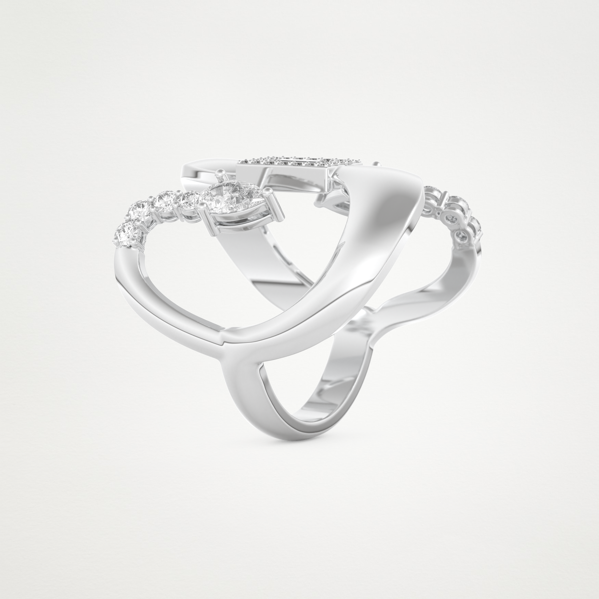 0.74 CT Round, Pear & Baguette Moissanite Golden Loop Wedding Band  – Solid Gold Elegant and Timeless Design