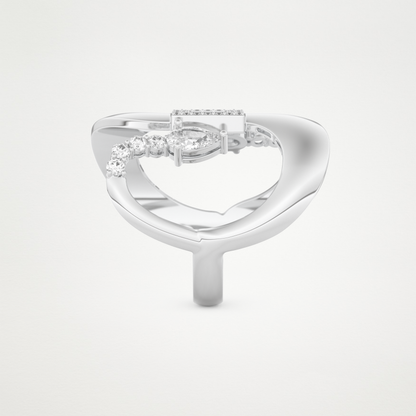 0.74 CT Round, Pear & Baguette Moissanite Golden Loop Wedding Band  – Solid Gold Elegant and Timeless Design
