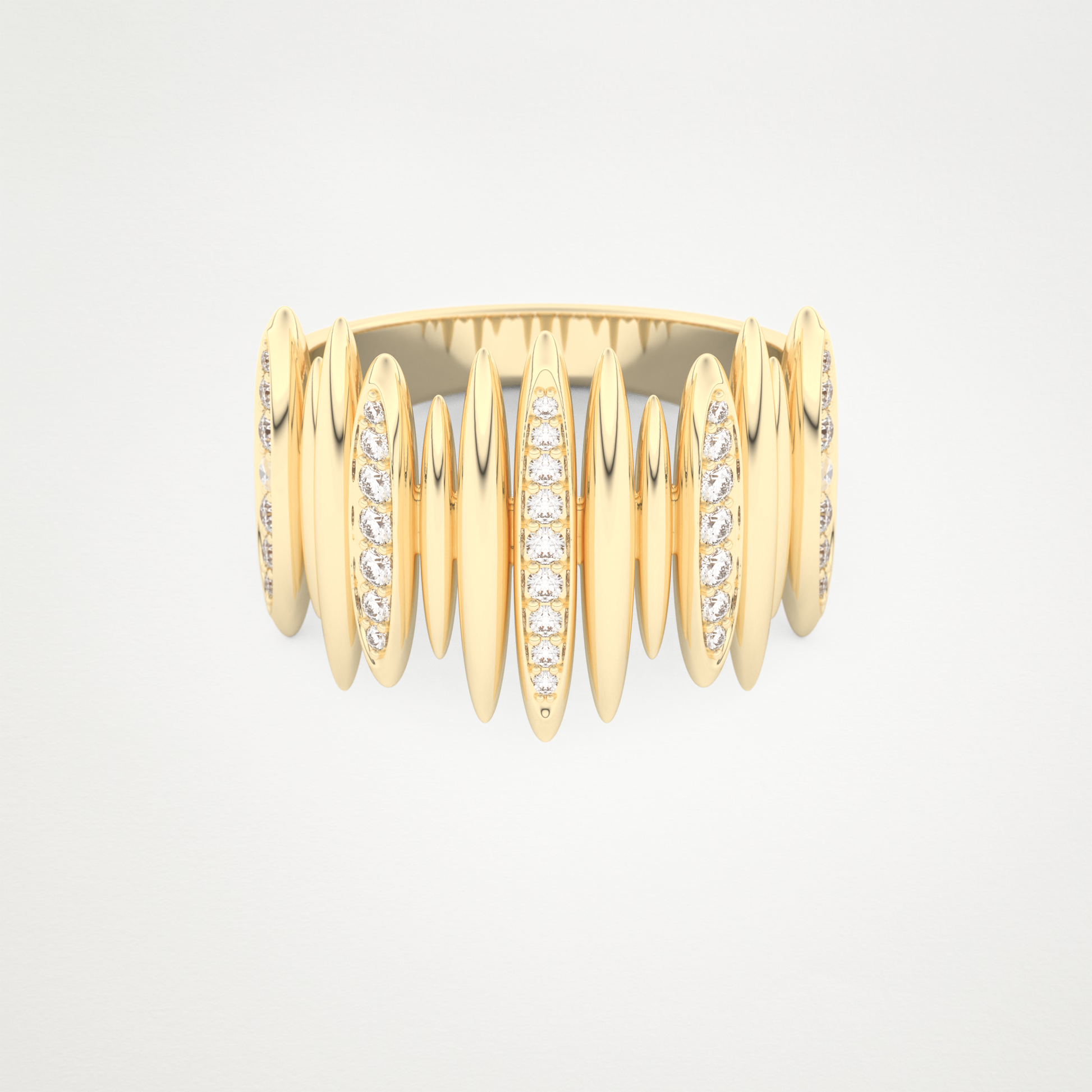0.29 CT Round Moissanite Wedding Band  – Solid Gold Elegant and Timeless Design