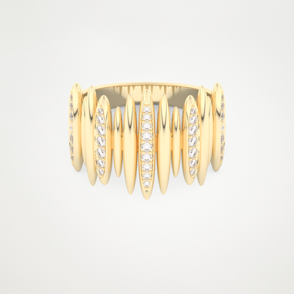 0.29 CT Round Moissanite Wedding Band  – Solid Gold Elegant and Timeless Design