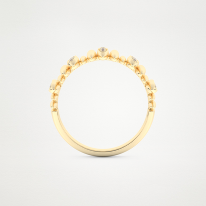 0.29 CT Round Moissanite Wedding Band  – Solid Gold Elegant and Timeless Design