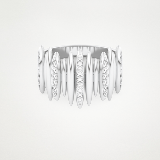 0.29 CT Round Moissanite Wedding Band  – Solid Gold Elegant and Timeless Design