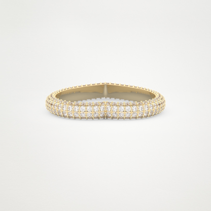 0.89 CT Round Moissanite Heart Shaped Full Eternity Wedding Band  – Solid Gold Elegant and Timeless Design