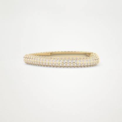0.89 CT Round Moissanite Heart Shaped Full Eternity Wedding Band  – Solid Gold Elegant and Timeless Design