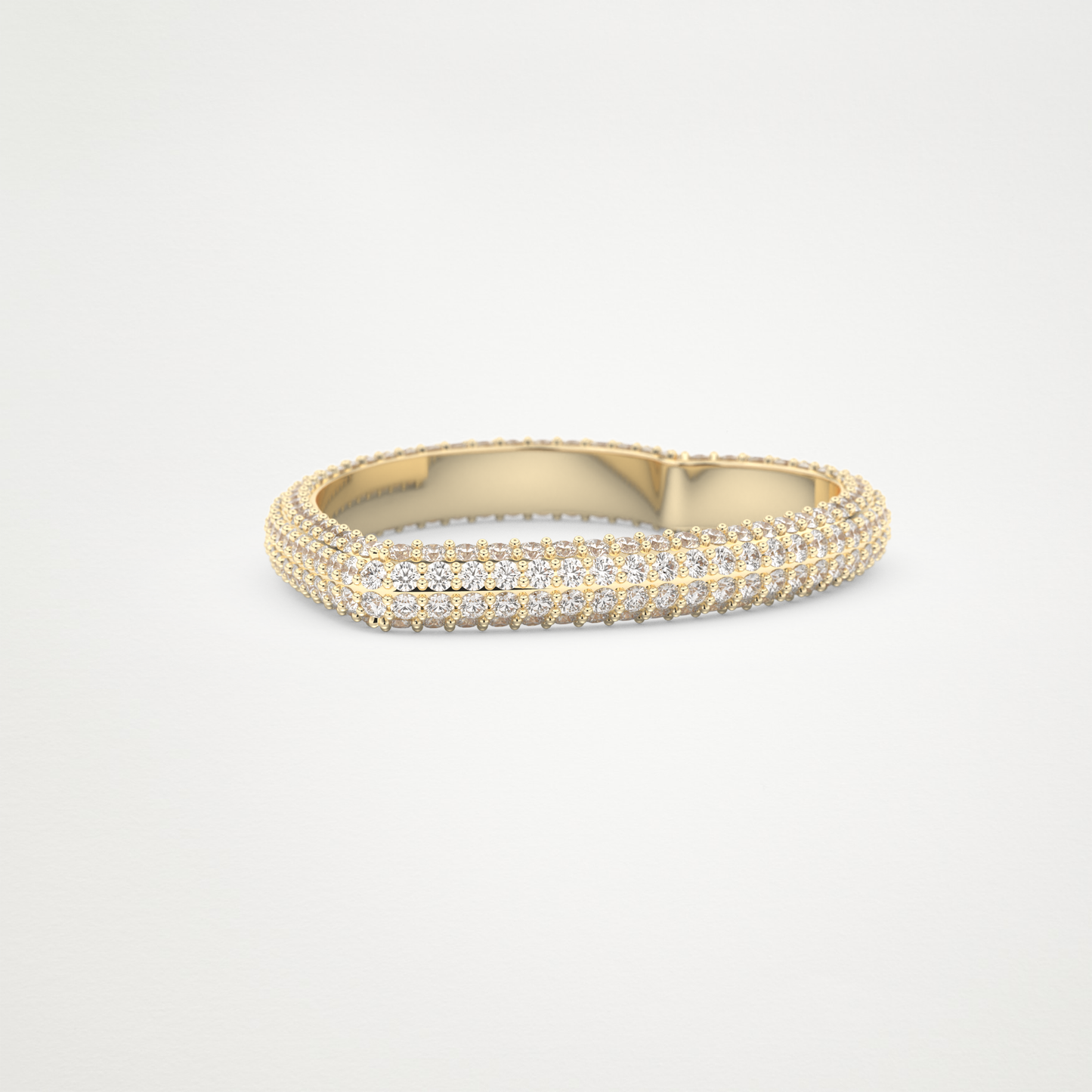 0.89 CT Round Moissanite Heart Shaped Full Eternity Wedding Band  – Solid Gold Elegant and Timeless Design