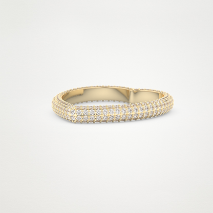 0.89 CT Round Moissanite Heart Shaped Full Eternity Wedding Band  – Solid Gold Elegant and Timeless Design