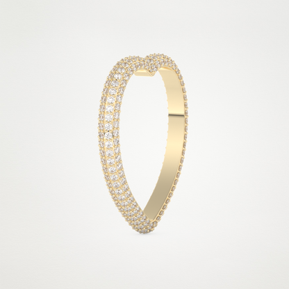 0.89 CT Round Moissanite Heart Shaped Full Eternity Wedding Band  – Solid Gold Elegant and Timeless Design