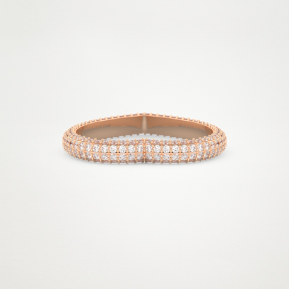 0.89 CT Round Moissanite Heart Shaped Full Eternity Wedding Band  – Solid Gold Elegant and Timeless Design