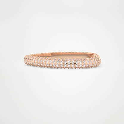 0.89 CT Round Moissanite Heart Shaped Full Eternity Wedding Band  – Solid Gold Elegant and Timeless Design