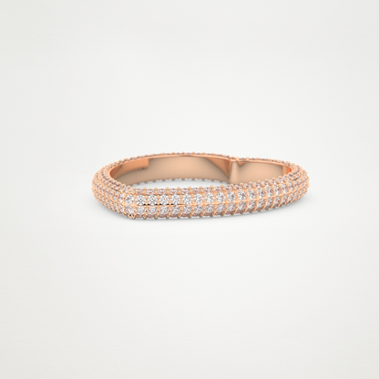 0.89 CT Round Moissanite Heart Shaped Full Eternity Wedding Band  – Solid Gold Elegant and Timeless Design