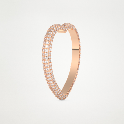 0.89 CT Round Moissanite Heart Shaped Full Eternity Wedding Band  – Solid Gold Elegant and Timeless Design
