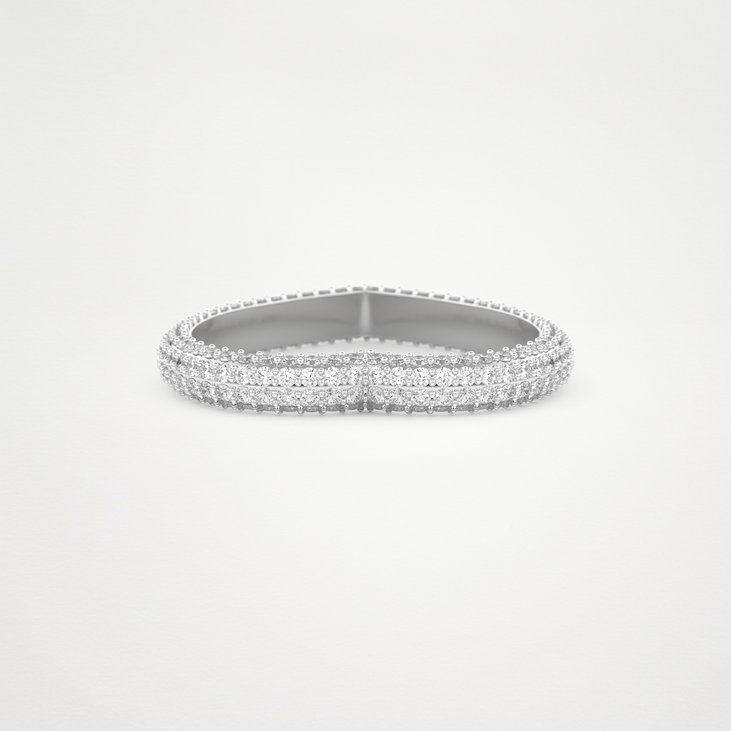 0.89 CT Round Moissanite Heart Shaped Full Eternity Wedding Band  – Solid Gold Elegant and Timeless Design