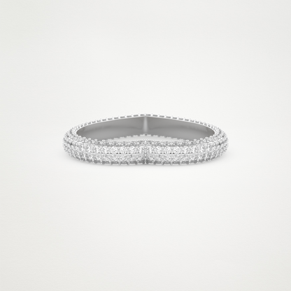 0.89 CT Round Moissanite Heart Shaped Full Eternity Wedding Band  – Solid Gold Elegant and Timeless Design