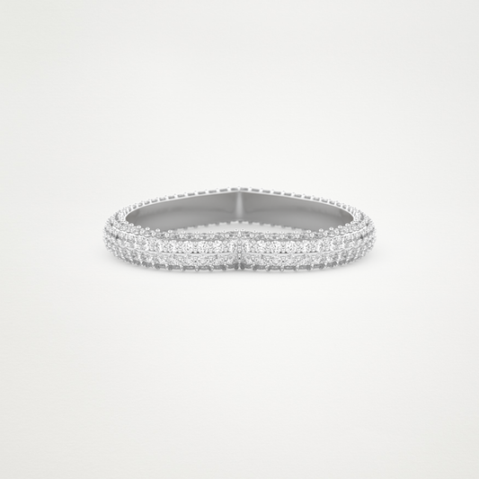 0.89 CT Round Moissanite Heart Shaped Full Eternity Wedding Band  – Solid Gold Elegant and Timeless Design