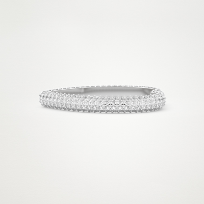 0.89 CT Round Moissanite Heart Shaped Full Eternity Wedding Band  – Solid Gold Elegant and Timeless Design