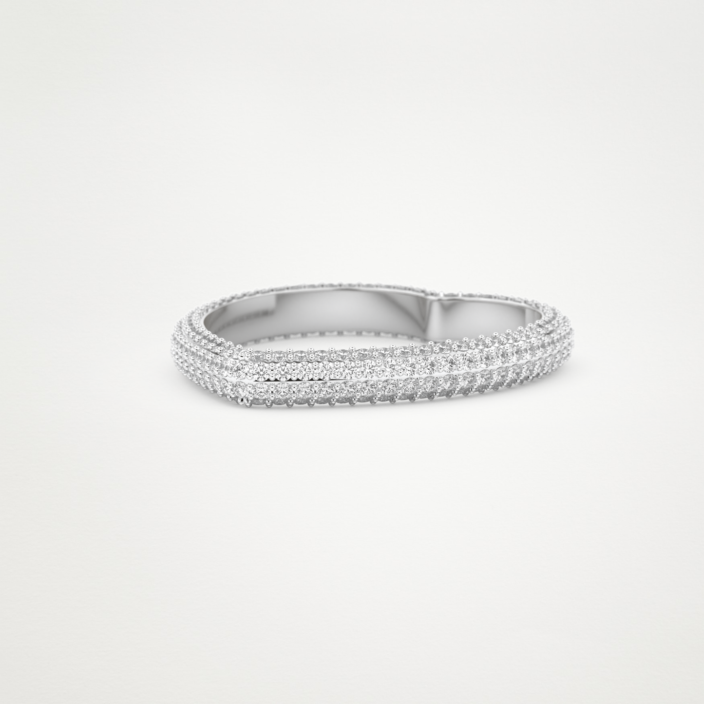 0.89 CT Round Moissanite Heart Shaped Full Eternity Wedding Band  – Solid Gold Elegant and Timeless Design