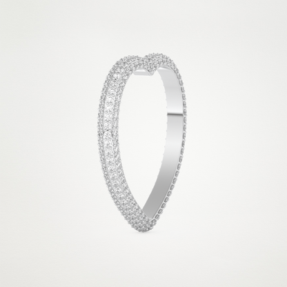 0.89 CT Round Moissanite Heart Shaped Full Eternity Wedding Band  – Solid Gold Elegant and Timeless Design