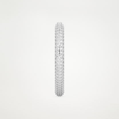 0.89 CT Round Moissanite Heart Shaped Full Eternity Wedding Band  – Solid Gold Elegant and Timeless Design
