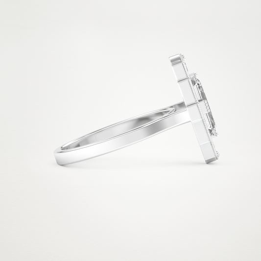 Emerald Cut Moissanite Halo Engagement Ring – 1.34 CT Lab-Created Brilliance in 10K/14K/18K Gold