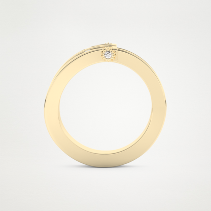 Elegant 1.53 CT Round & Baguette Straight Moissanite Three Layered Wedding Band  – Solid Gold Elegant and Timeless Design