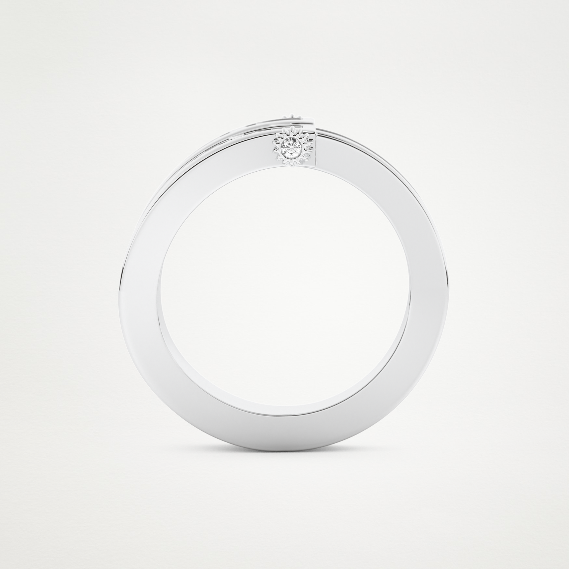 Elegant 1.53 CT Round & Baguette Straight Moissanite Three Layered Wedding Band  – Solid Gold Elegant and Timeless Design